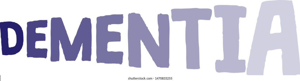 Dementia word concept. Alzheimer's and dementia, mental illness and brain disorder vector illustration.