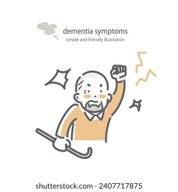 dementis symptoms, simple and friendly illustration