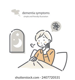 dementis symptoms, simple and friendly illustration