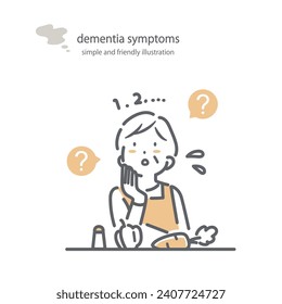 dementis symptoms, simple and friendly illustration