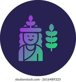 Demeter Glyph Circle Gradient Icon
