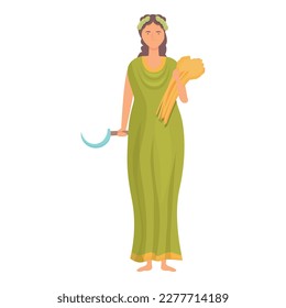 Demeter icon cartoon vector. Greek god. Hera love