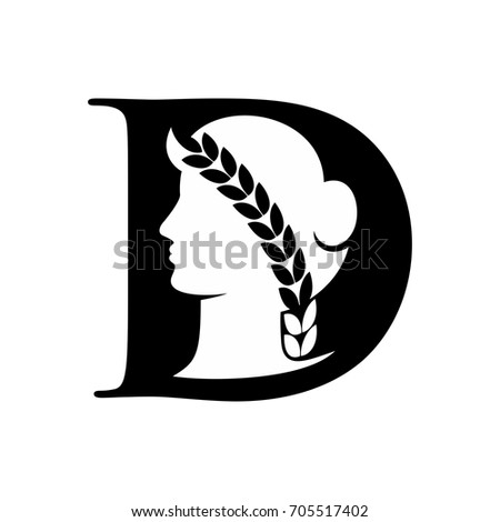 demeter vector logo. silhouette vector. letter d vector logo.
