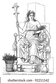 Demeter / vintage illustration from Meyers Konversations-Lexikon 1897