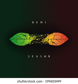 Demi seasonal creative design as the leaves transition from green to yellowing. Vector eps 10