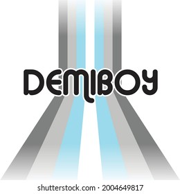 Demiboy Flag Pride Stripe Retro Style Shape Vector Illustration Graphic Based On The LGBTQIA+ Demiboys Flags and Gender Identity Non-Binary Stripes