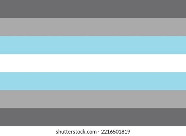 Ilustración vectorial del orgullo de la bandera de Demiboy. Identidad de género que describe a alguien que se identifica parcialmente como hombre o niño, se siente parcialmente fuera del binario, más cerca del género masculino. Comunidad LGBTQ+.