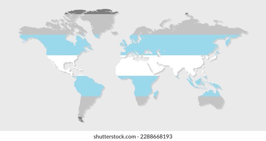 Bandera del orgullo Demiboy en forma de mapa mundial. Bandera de gay, transgénero, bisexual, lesbiana, etc. Concepto de orgullo