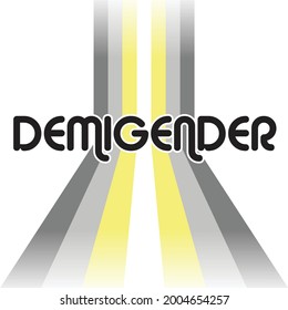 Demigender Flag Pride Stripe Retro Style Shape Vector Illustration Graphic Based On The LGBTQIA+ Demigenders Flags and Gender Identity Non-Binary Identities Stripes