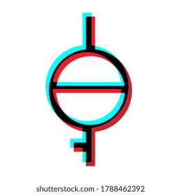 Demigender flat icon. Pictogram vector illustration.