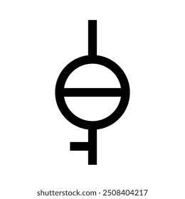 Demigender, ícone de gênero, design vetorial