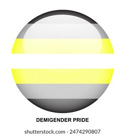 DEMIGENDER PRIDE flag button on white background