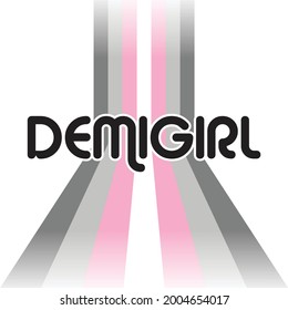 Demigirl Flag Pride Stripe Retro Style Shape Vector Illustration Graphic Based On The LGBTQIA+ Demigirls Flags and Gender Identity Non-Binary Identities Stripes