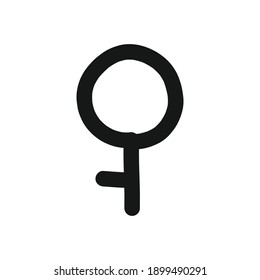 icono de doodle de símbolo demigirl, ilustración vectorial
