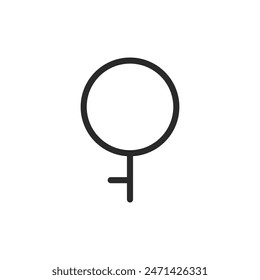 Demigirl symbol, linear style icon. Editable stroke width