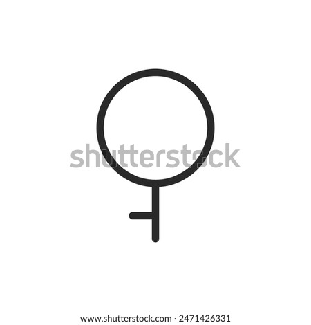 Demigirl symbol, linear style icon. Editable stroke width