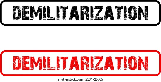 demilitarization black and red stamp and inscription