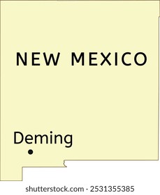 Deming city localização no mapa do estado de Novo México