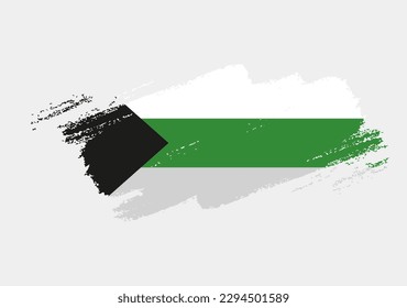 Demiromantic Pride Flag painted with brush on white background. LGBT rights concept. Modern pride parades poster. Vector illustration