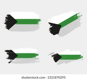 Bandera del Orgullo Desromántico pintada con pincel sobre fondo blanco. Concepto de derechos LGBT. Afiche de los modernos desfiles del orgullo. Ilustración del vector	
