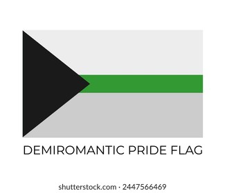 Demiromantic Pride Rainbow Flags. Symbol of LGBT community. Vector flag sexual identity. Easy to edit template for banners, signs, logo design, etc