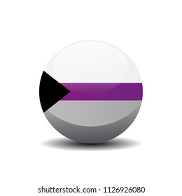 Demisexual Circle Button Flag. LGBT 3D, Vector, Illustration, Symbol.