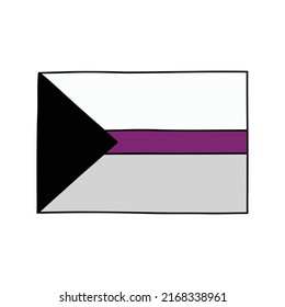 demisexual pride flag doodle icon, vector illustration