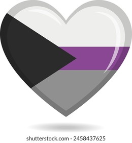 Demisexual pride flag in heart shape vector illustration
