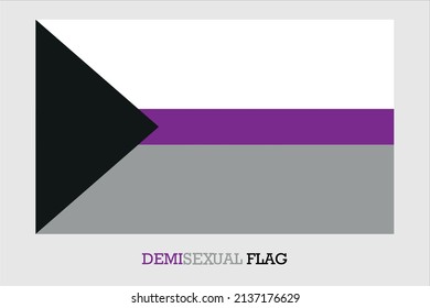 Demisexual pride flag isolated on light grey background. Design element for banner, poster or leaflet.