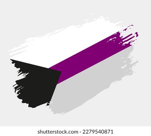 Demisexual Pride Flag painted with brush on white background. LGBT rights concept. Modern pride parades poster. Vector illustration