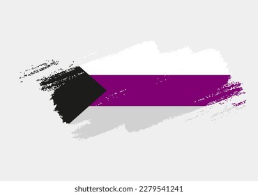 Demisexual Pride Flag painted with brush on white background. LGBT rights concept. Modern pride parades poster. Vector illustration