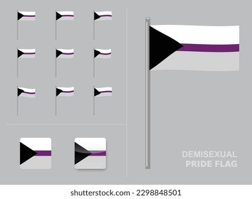 Indicador de Orgullo Demisexual Ondeando Icono de aplicación de animación