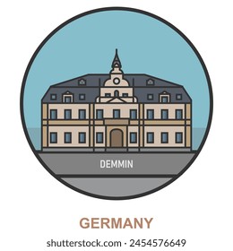 Demmin. Cities and towns in Germany. Flat landmark