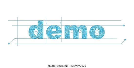 DEMO blue vector draft text banner