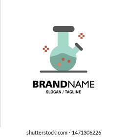 Demo flask, Lab, Potion Business Logo Template. Flat Color. Vector Icon Template background