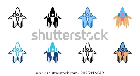 Demo icons with single set multiple style collection. Vector illustration
