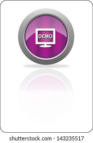 demo purple circle web icon with shadow on white background