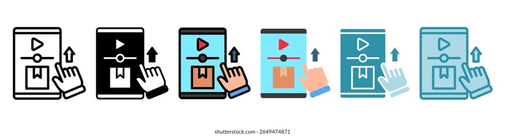 Demo Reel multi style, mini illustration icon set. Vector for modern concept, print, UI, UX kit, web and app development. Related to product offering, marketing, business.