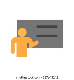 Demo, speech, exhibition icon vector image. Can also be used for education, academics and science. Suitable for use on web apps, mobile apps and print media.