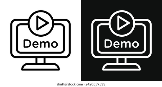 Demo Video Icon Set. Vector Illustration