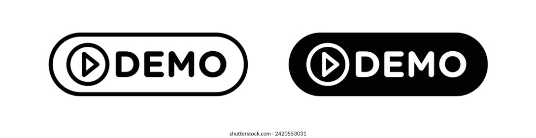 Demo Video Vector Line Icon Illustration.