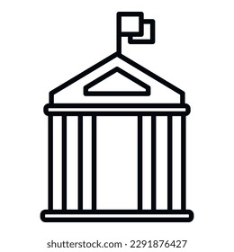 Democracy building icon outline vector. Vote election. Voter people