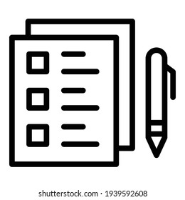 Democracy checklist icon. Outline democracy checklist vector icon for web design isolated on white background
