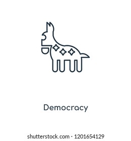 Democracy concept line icon. Linear Democracy concept outline symbol design. This simple element illustration can be used for web and mobile UI/UX.
