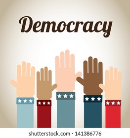 democracy design over beige background vector illustration