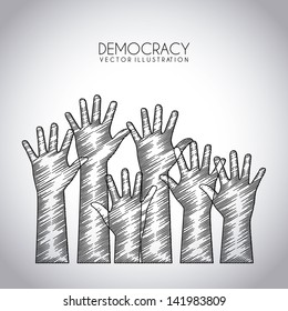 democracy design over gray background vector illustration