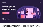 Democracy election flat vector illustration. Cartoon citizens voting during election, ballot or poll. Freedom, society ideology and constitution concept