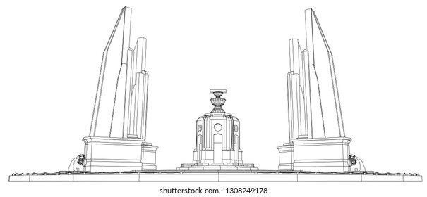 Democracy election Monument Thailand,Vector