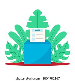 Democracy election or voting box campaign