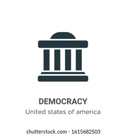 Democracy glyph icon vector on white background. Flat vector democracy icon symbol sign from modern united states collection for mobile concept and web apps design.